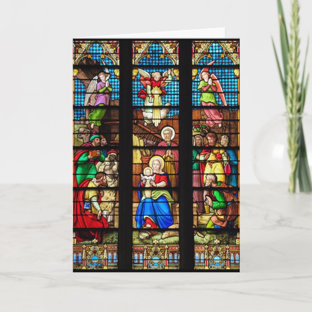 Carte de Noël en verre souillé (Devant)