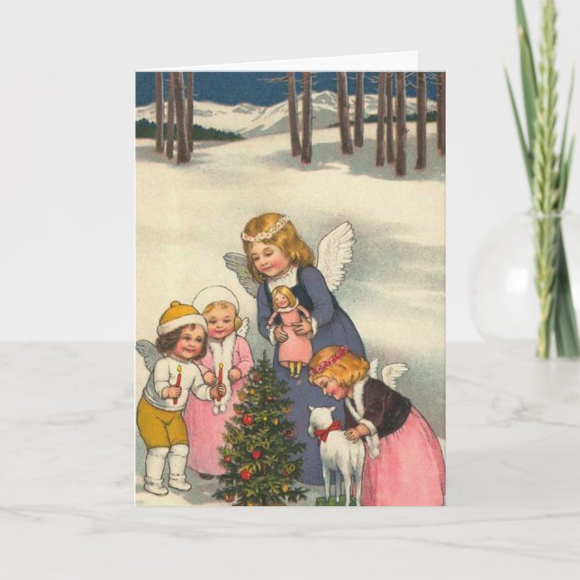 Carte de Noël "Enfants et Ange" (Devant)
