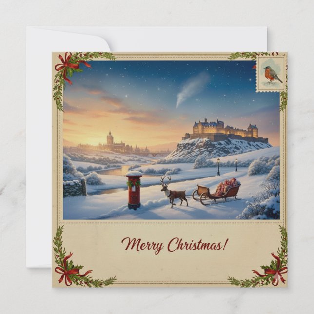 Carte de Noël enneigée (Devant)