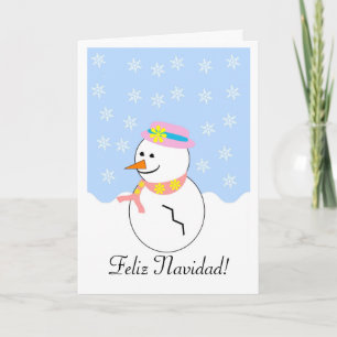Carte de Noël espagnole Snowman Feliz Navidad