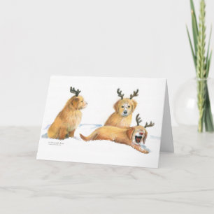 Carte de Noël espiègle de chiots