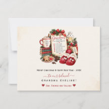 Carte de Noël et Nouvel An personnalisée pour gran