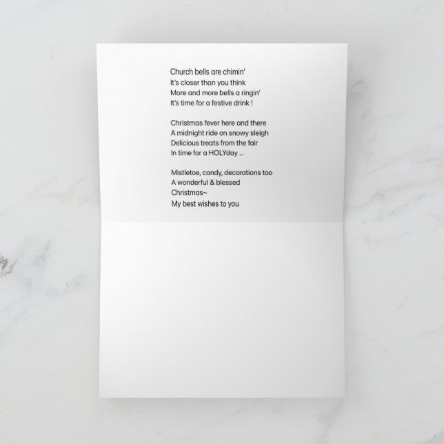 Carte de Noël et poème (Intérieur)
