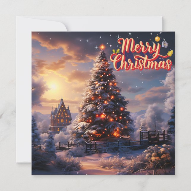 Carte de Noël étincelante de la saison (Devant)