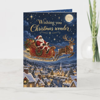Carte de Noël Étoile de Noël Père Noël Noir