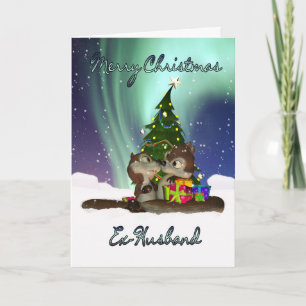 Carte de Noël Ex-Mari - Écureuils