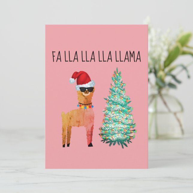 Carte de Noël Fa lla lla llama (Debout devant)