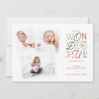 Carte de Noël faire-part de naissance