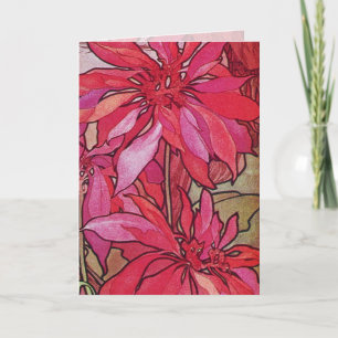 Carte de Noël faite sur commande de poinsettias