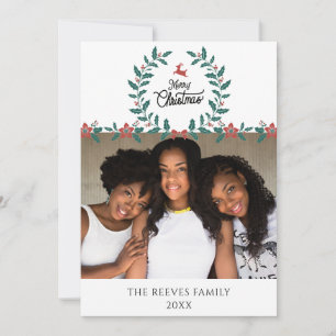 Carte de Noël Familiale Blanche