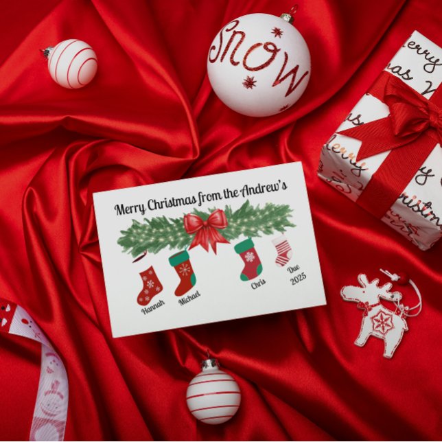 Carte de Noël familiale - Faire-part bébé (Créateur téléchargé)