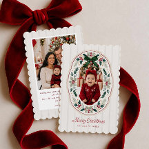 Carte de Noël familiale Joyeux Noël avec deux phot