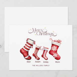 Carte de Noël familiale Joyeux Noël personnalisé