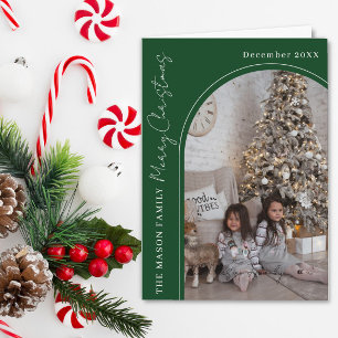 Carte de Noël familiale photo arquée festive
