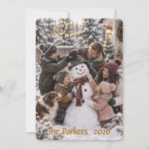 Carte de Noël familiale photo Let It Snow