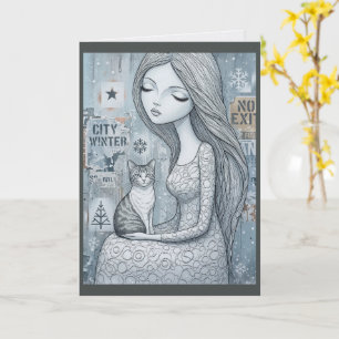 Carte de Noël Fantastique de la Princesse d'Hiver