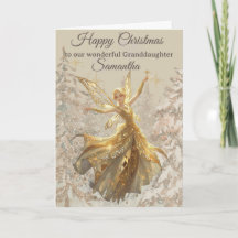 Carte de Noël Fée pour Petite-Fille