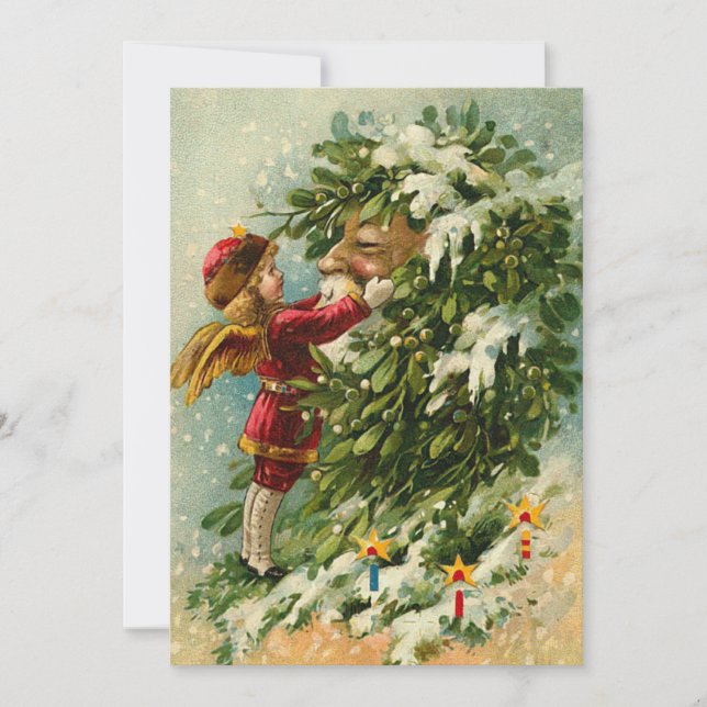 Carte de Noël féerique de Père Noël d'Allemand (Devant)