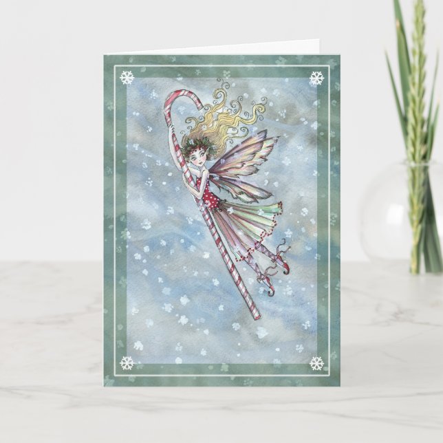 Carte de Noël féerique douce de sucre de canne (Devant)