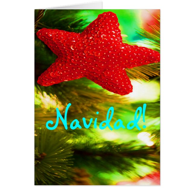 Carte de Noël Feliz Navidad Red Star (Devant)