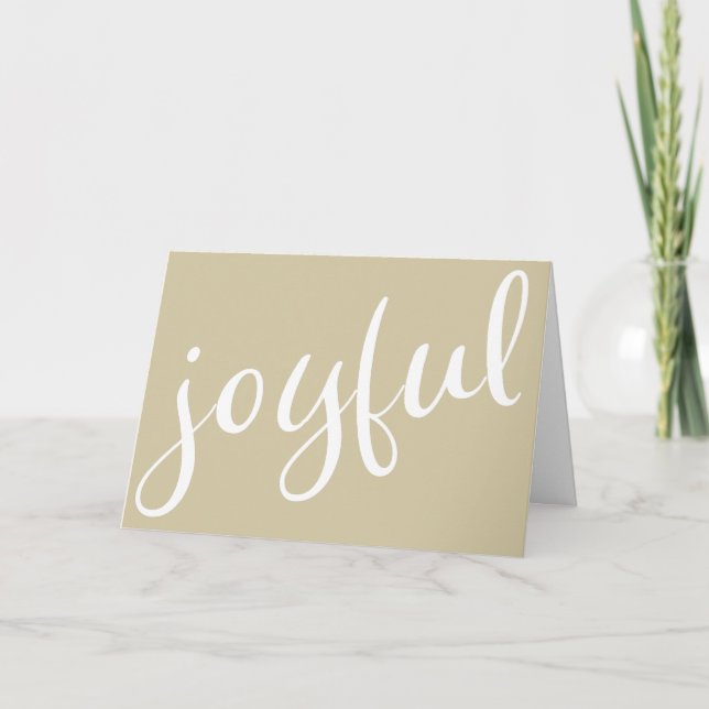 Carte de Noël festive à l'écriture vert olive (Devant)