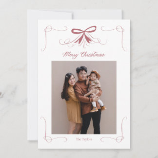 Carte de Noël Festive Bow Ribbon Frame
