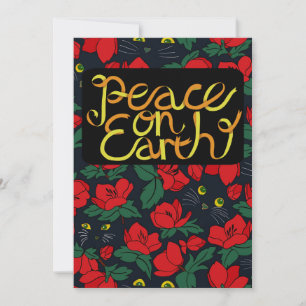 Carte de Noël festive de vacances Paix sur Terre C