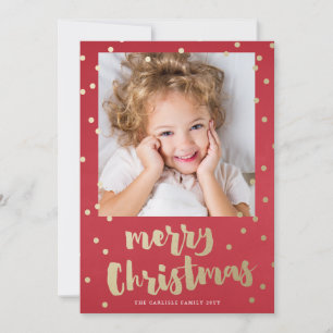Carte de Noël festive en faux-feuille métallique a