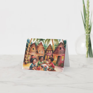 Carte de Noël festive familiale culturelle