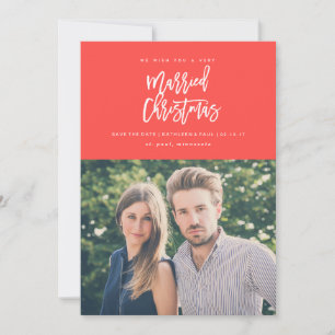 Carte de Noël fiançailles, Enregistrer la date de 