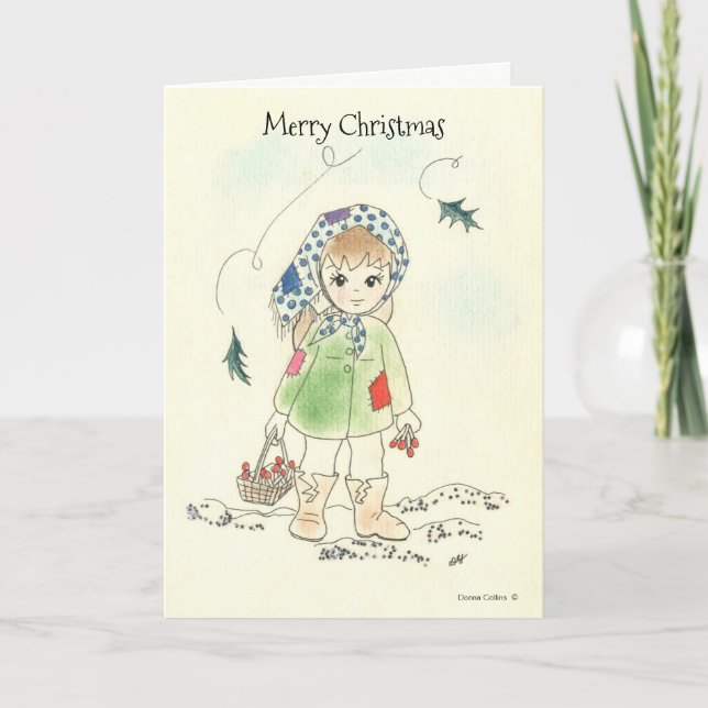 Carte de Noël fille petite allumette (Devant)