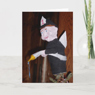 Carte de Noël "Firefighter Angel Tree-Topper"