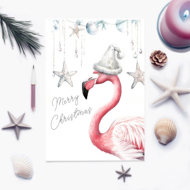 Carte de Noël Flamant rose personnalisable (Créateur téléchargé)