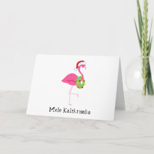 Carte de Noël Flamant rose rose Mele Kalikimaka