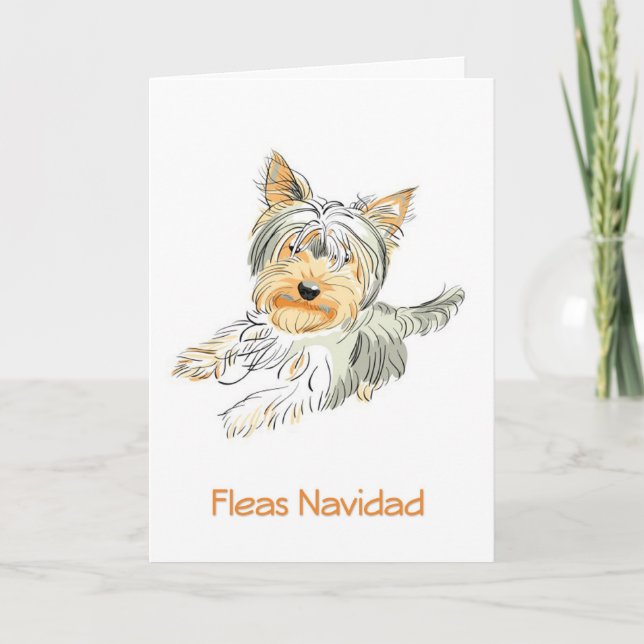 Carte de Noël Fleas Navidad Cute Terrier (Devant)