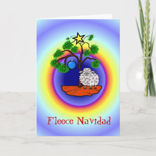 Carte de Noël Fleece Navidad Funny Sheep