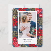 Carte de Noël | Fleurs & Neige | Photo