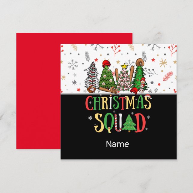 Carte de Noël flocon de neige sapin de Noël baseba (Devant / Derrière)