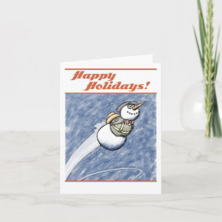 Carte de Noël Flying Snowman