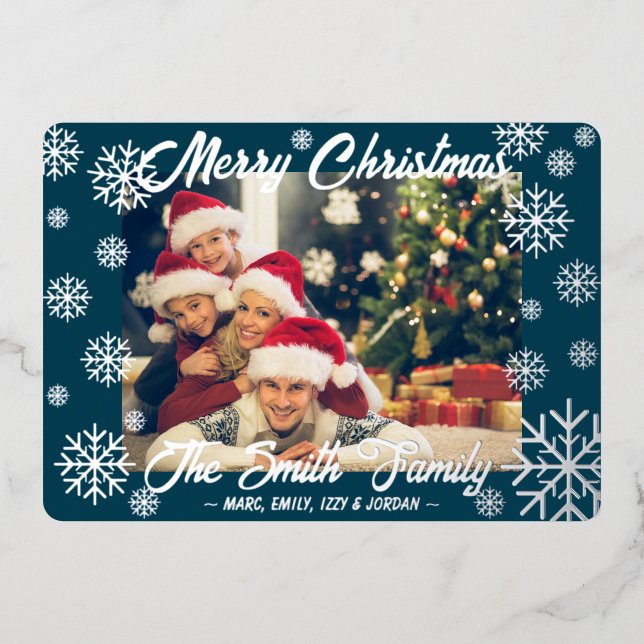 Carte de Noël Foil Foil personnalisable (Recto)