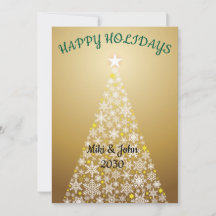 Carte de Noël Foil Gold personnalisée