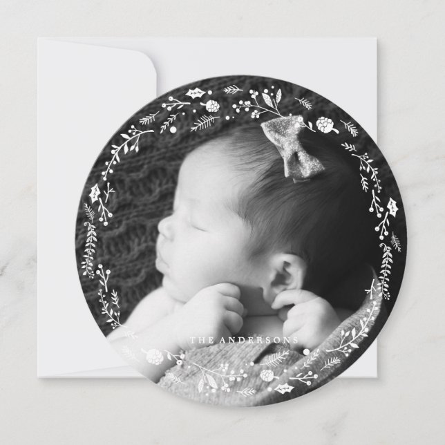 Carte de Noël Foliing d'hiver (Devant)