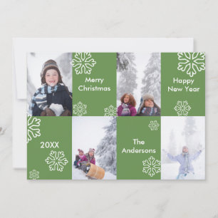 Carte de Noël - Fond Vert 4 Photos