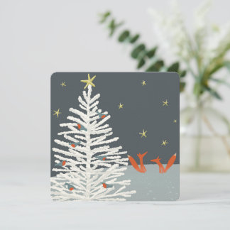 Carte de Noël Fox et robin