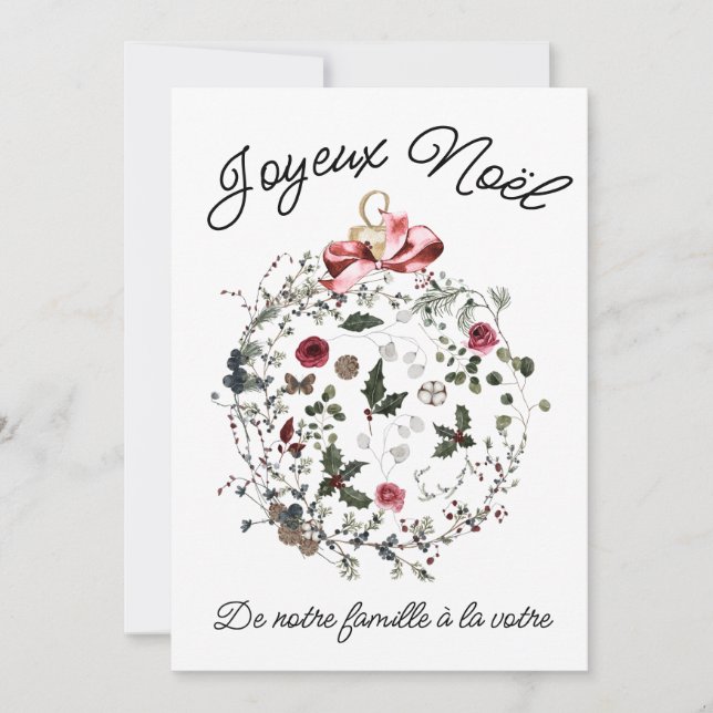 Carte de Noël française personnalisée (Devant)