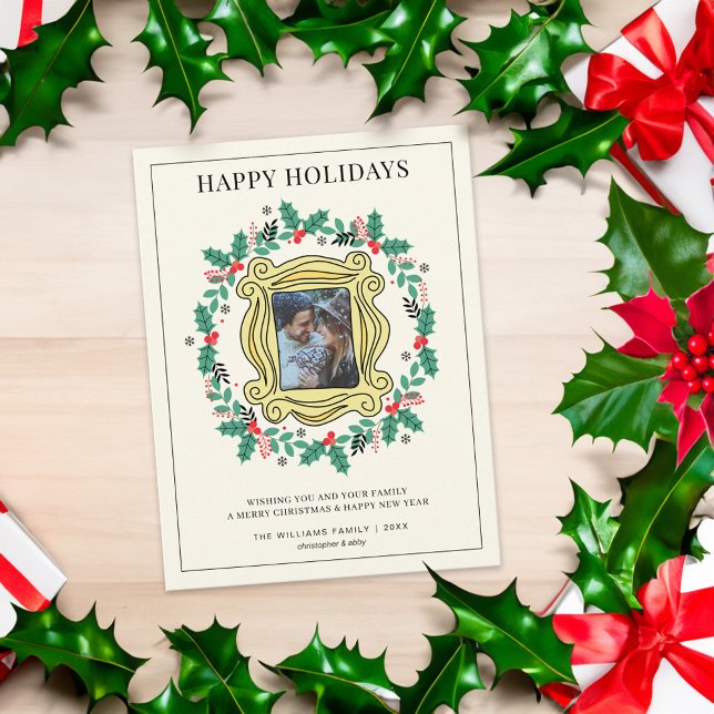 Carte de Noël FRIENDS™ avec photo (Card on table)