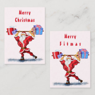 Carte de Noël Funny Bodybuilder Père Noël avec cad