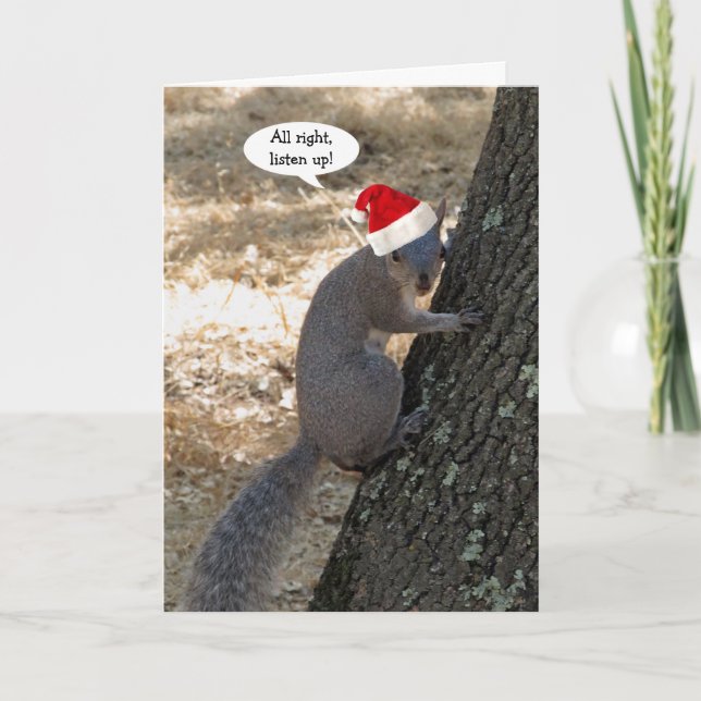 Carte de Noël Gangster Père Noël Squirel (Devant)