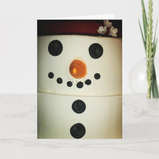 Carte de Noël « Gâteau de bonhomme de neige » #2 (Devant)
