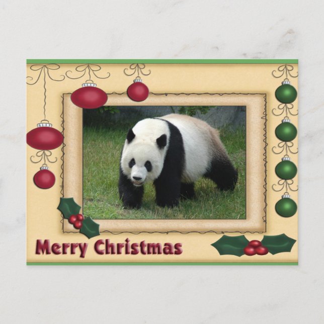 Carte de Noël géante de panda d'ours panda et de (Devant)